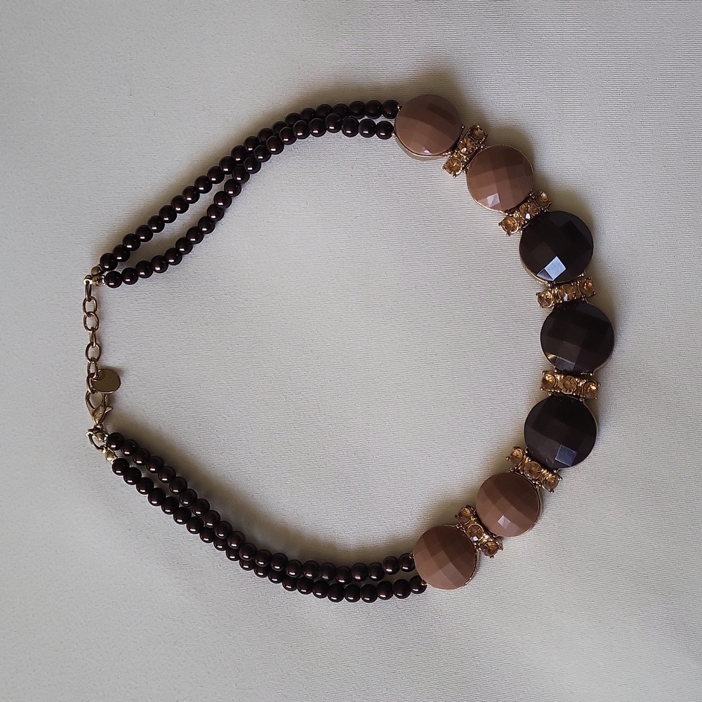 CLOSET BLOWOUT!   Coffee colored stone necklace with rhinestones